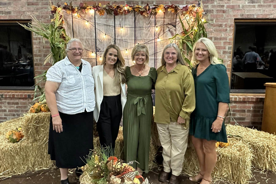 Undefeated Courage Nurse Manager and sonographer Susan Keeny, pro-life strategist and banquet keynote Alison Centofante, Created With Purpose of West Texas Executive Director Annette Frye, Undefeated Courage founder and Executive Director Becky Biter, and Created With Purpose Board President Annie Williams 