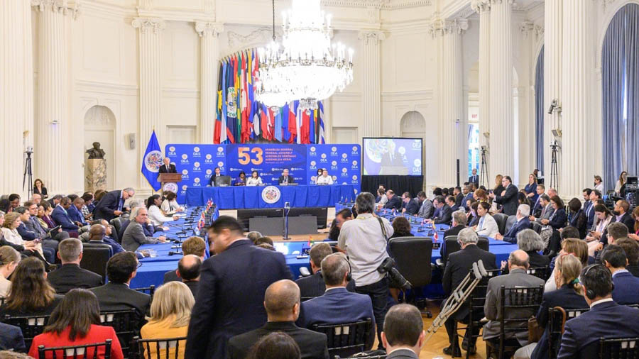 A general view of the inauguration of the OAS 53rd General Assembly, in Washington D.C., June  21, 2023.