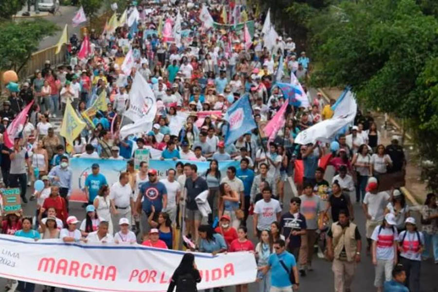 Thousands participated in the March for Life in Lima, Peru, on Saturday, March 25, 2023.