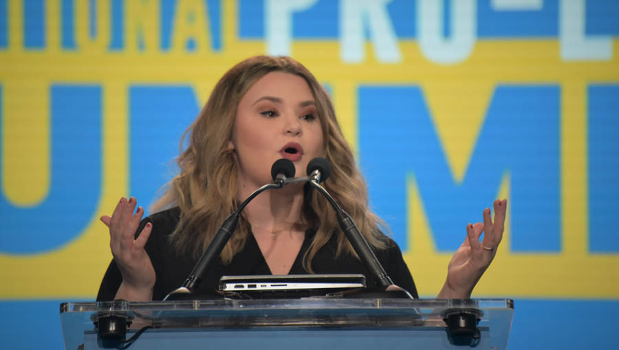 Rebekah Hagan speaks to pro-life youth at the Students for Life of America National Pro-Life Summit