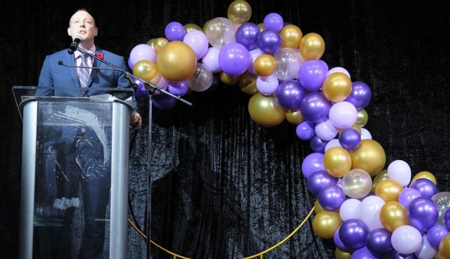 Jared White of Advokate Life and Education at its annual Celebrating Life Gala. The organization’s programs include an educational initiative for teens and young people and a program to link new mothers with supportive women.