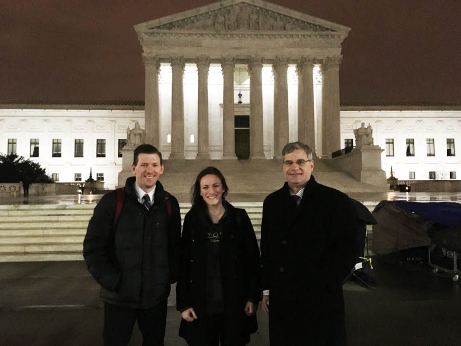 Heartbeat International's Jay Hobbs, Danielle White and Jor-El Godsey at U.S. Supreme Court.
