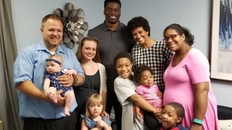 Benjamin and Kirsten Watson meet with Pregnancy Clinic clients and their families during tour of the life-saving pregnancy center.