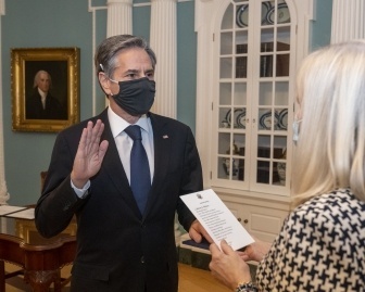 Antony Blinken is sworn in as U.S. Secretary of State
