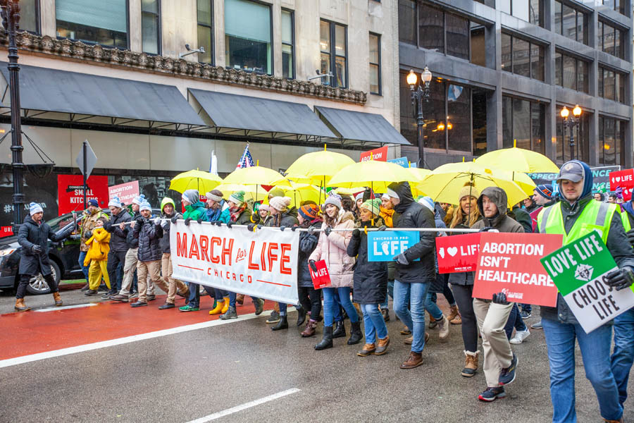2020 March for Life Chicago crowd floods Michigan Avenue despite inclement weather